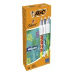 BIC 4 Colours Velours – Box of 12 Pens, blue